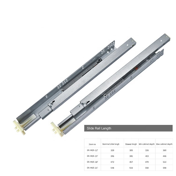 Customizable soft close Undermount Cabinet Drawer Slide Hidden Buffer Hidden Drawer Slide