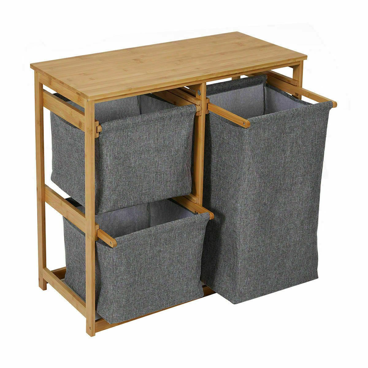 Bamboo Laundry Basket Laundry Sorter Hamper Collapsible Laundry Storage Organizer Drawer Clothing Bin Washing Basket Sorter
