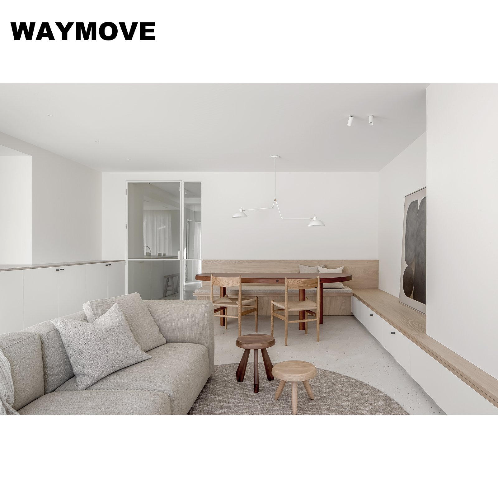 WAYMOVE Bamboo Natural Color Countertops Kitchen Modern Designs Mini Kitchen Units Set Sink Lacquer Acrylic Door Panel Hinge