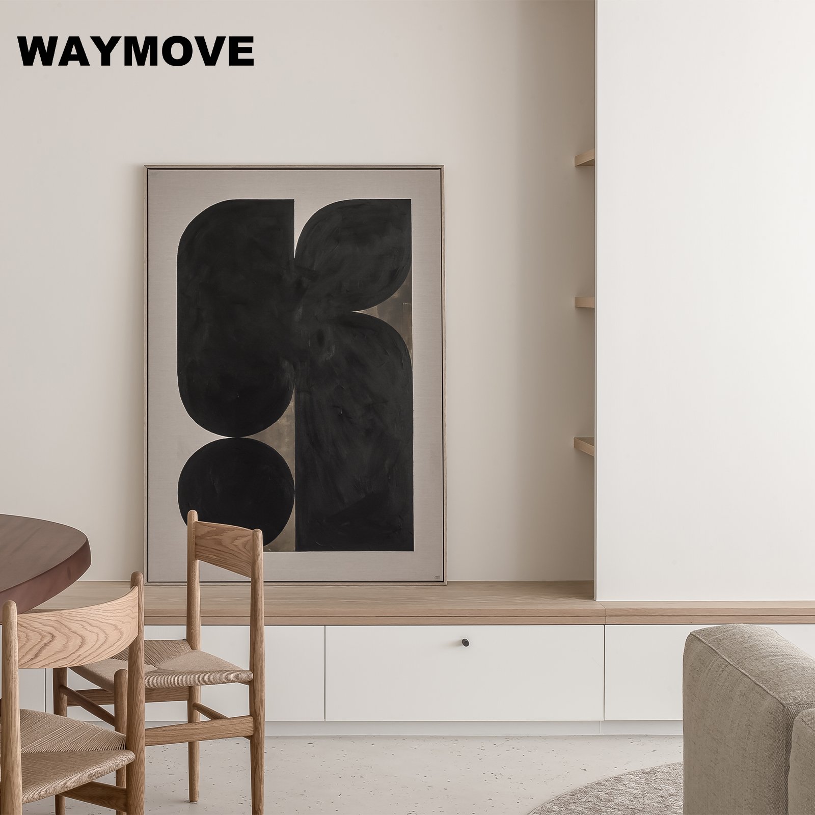 WAYMOVE Bamboo Natural Color Countertops Kitchen Modern Designs Mini Kitchen Units Set Sink Lacquer Acrylic Door Panel Hinge