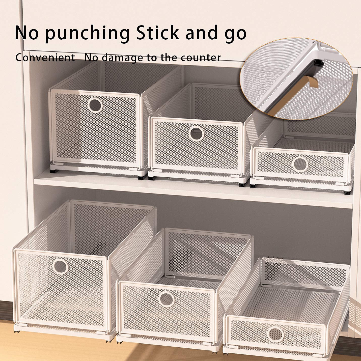 Stackable Drawer type home storage & organization storage cabinets rack holders metal wire basket storage racks shelving units
