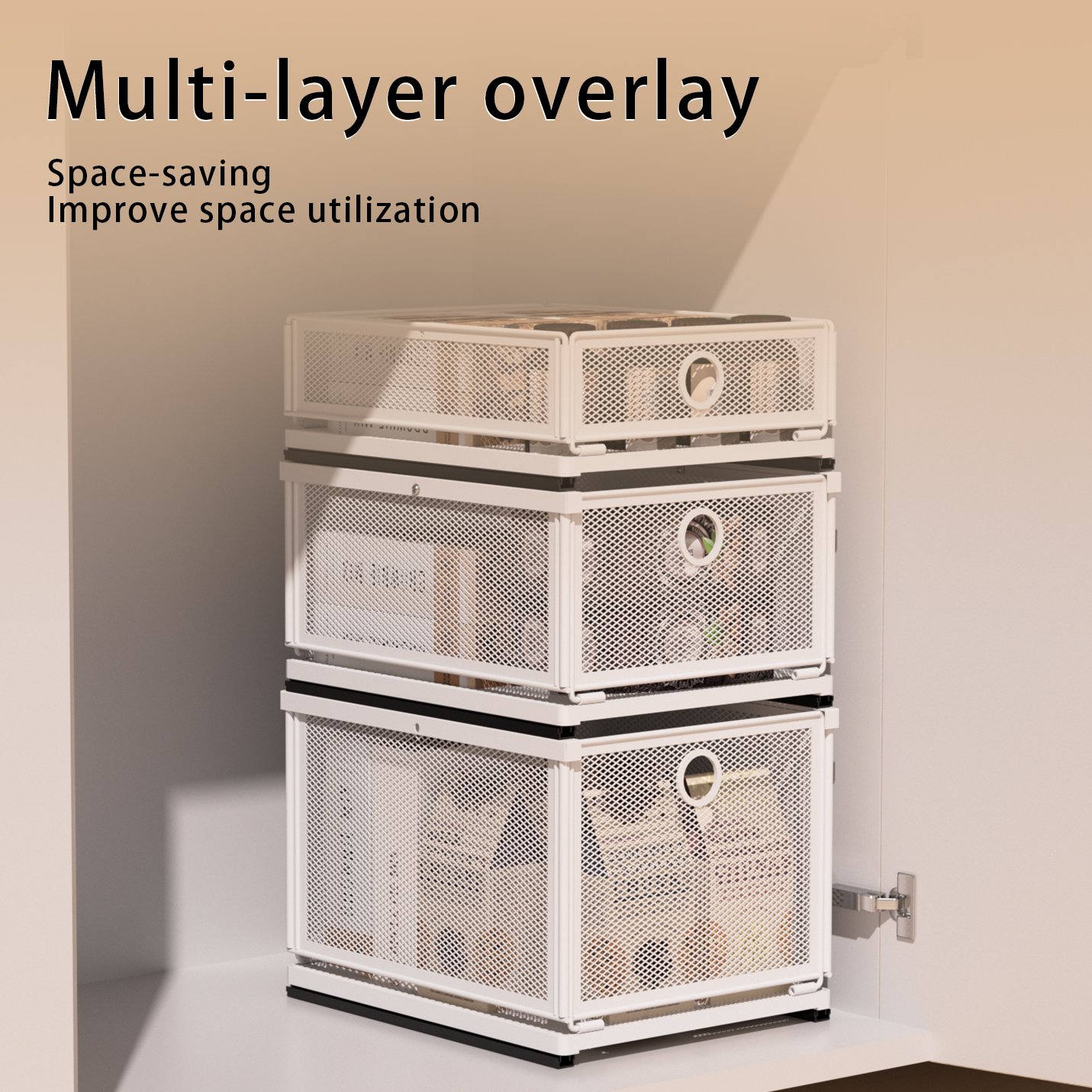 Stackable Drawer type home storage & organization storage cabinets rack holders metal wire basket storage racks shelving units