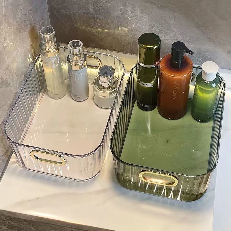 Promotional Household Plastic Desktop Storage Basket Drawer Cosmetic Storage Box Transparent Basket Storage Organizer