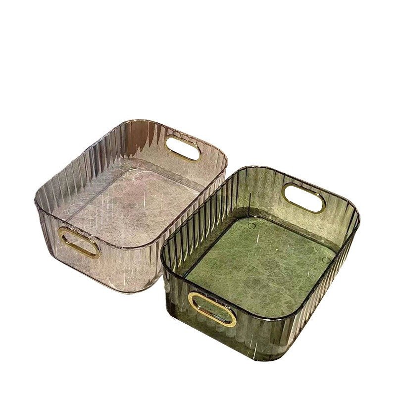 Promotional Household Plastic Desktop Storage Basket Drawer Cosmetic Storage Box Transparent Basket Storage Organizer