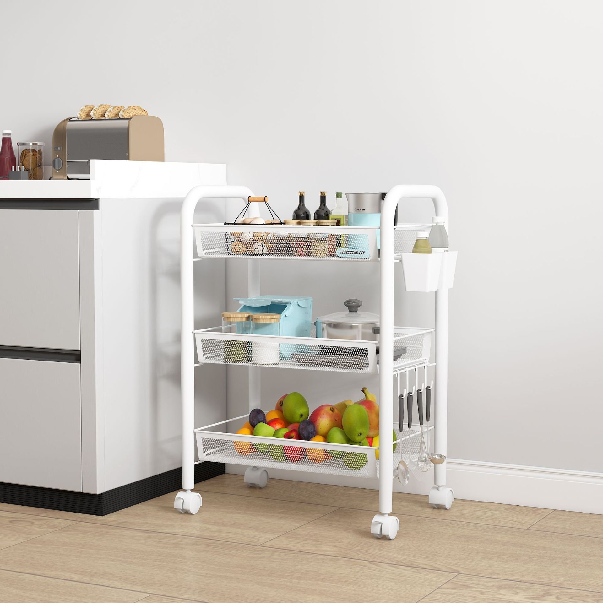 Quality Assurance Rolling Storage Cart Carbon Steel Rolling Storage Cart With Drawers