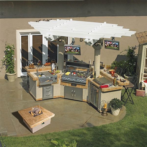 Outside Durable Waterproof Garden BBQ Metal Stainless Steel Outdoor Kitchen Cabinets
