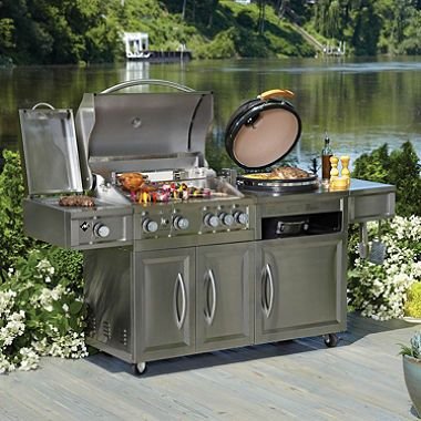 Outside Durable Waterproof Garden BBQ Metal Stainless Steel Outdoor Kitchen Cabinets