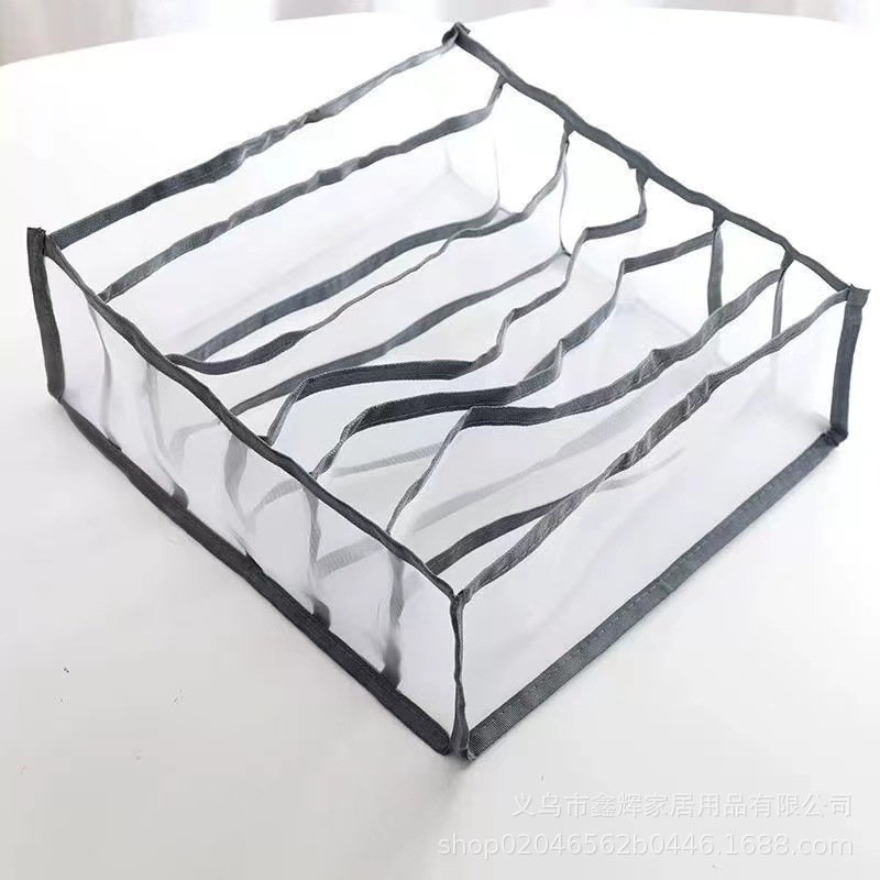 Household clothes drawer style storage organizing basket foldable divided socks underwear bra storage box closet drawer