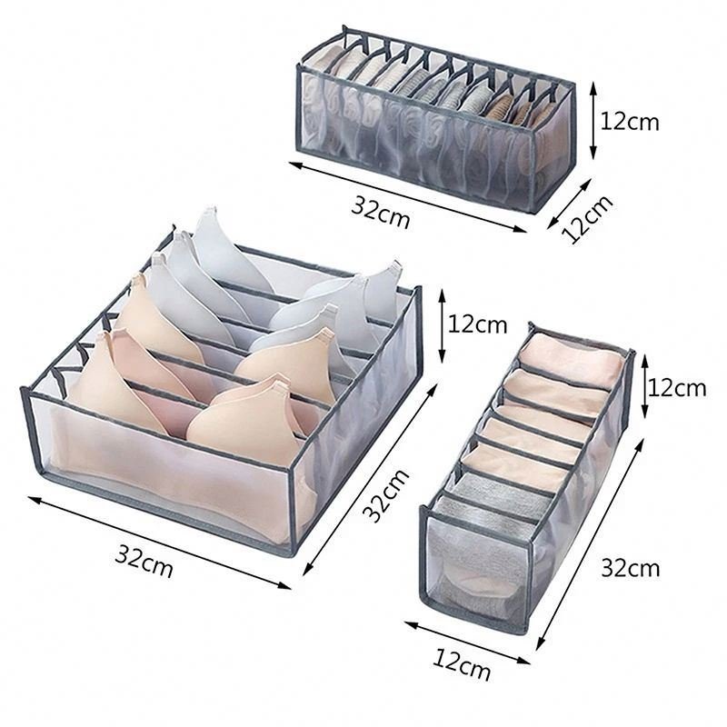 Factory Nylon Clothes Drawer Storage Bag Divider Closet Organizer Foldable Mesh Underwear Bra Socks Storage Box