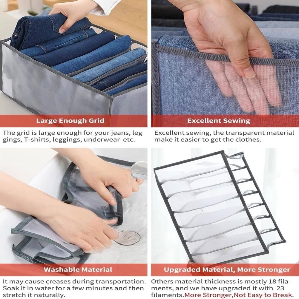 Factory Nylon Clothes Drawer Storage Bag Divider Closet Organizer Foldable Mesh Underwear Bra Socks Storage Box