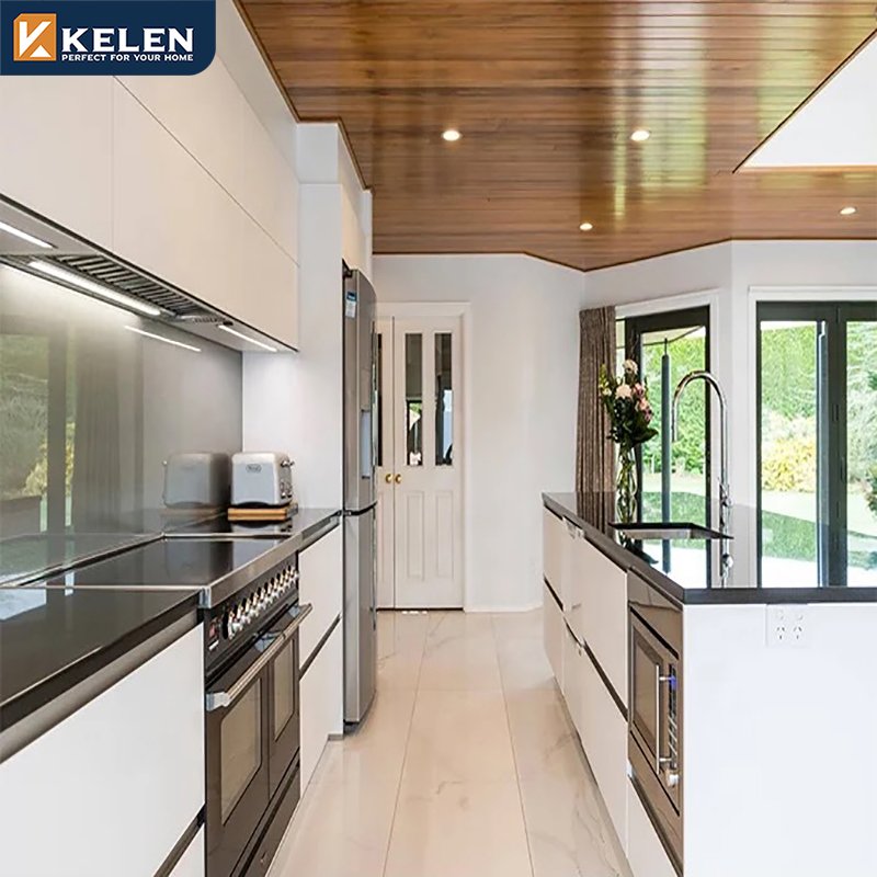 KELEN 2024 kitchen cabinet plywood supplier lacquer islands design modular mdf modern wood white furniture kitchen cabinet