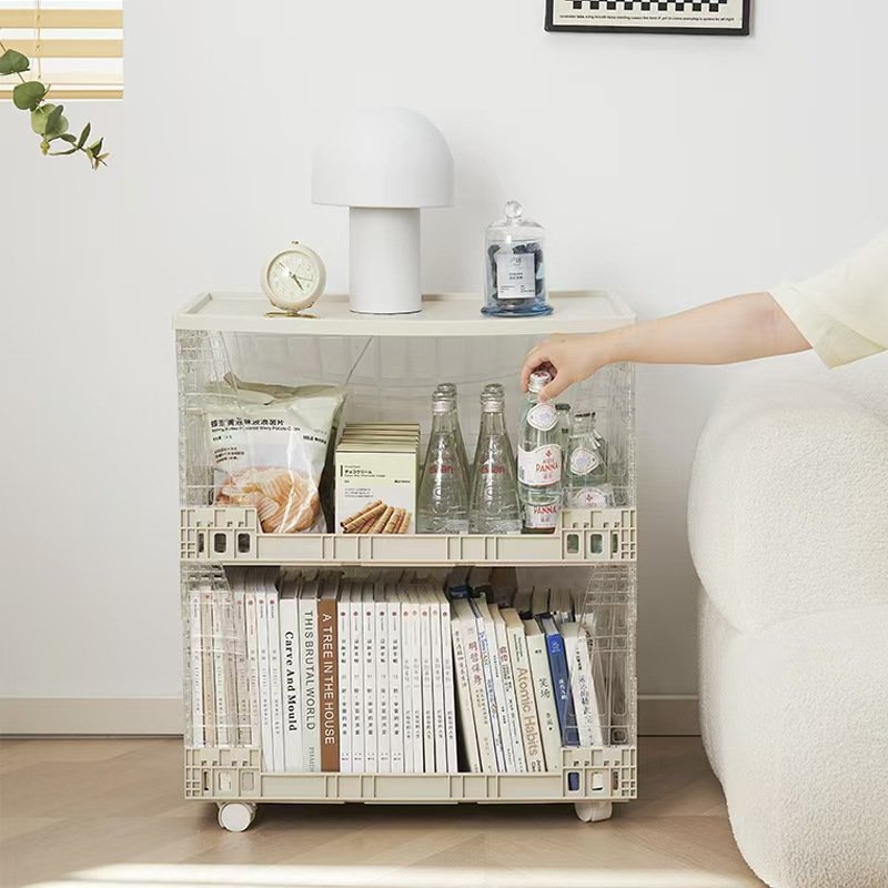 Plastic cube storage basket wardrobe clutter sorting stackable storage box rack transparent foldable storage basket