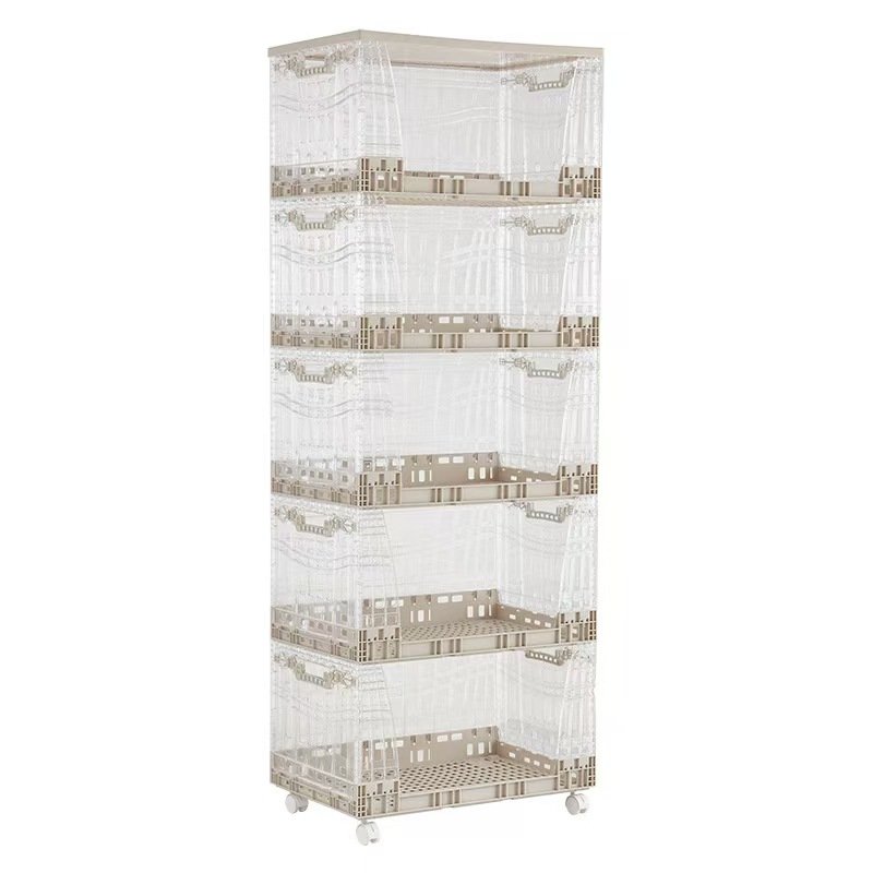 Plastic cube storage basket wardrobe clutter sorting stackable storage box rack transparent foldable storage basket