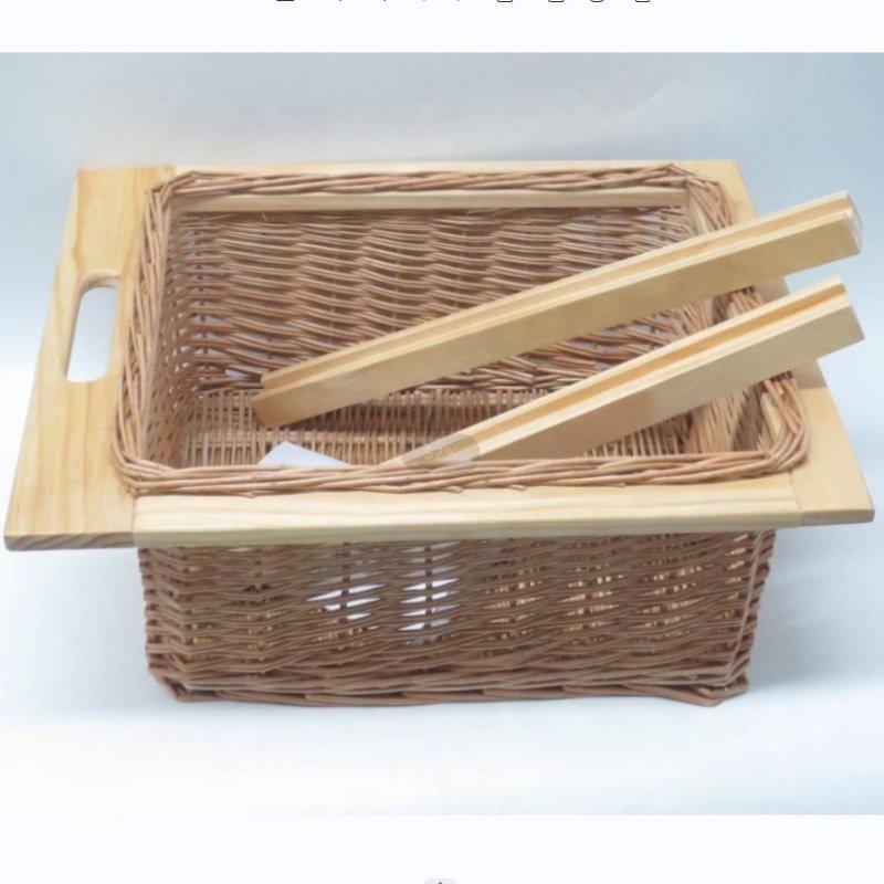 Factory Outlet Handmade Woven Wicker kitchen cabinet vegetable basket plate drawers sliding basket for kitchen storage