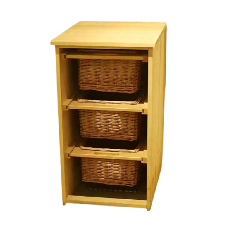Factory Outlet Handmade Woven Wicker kitchen cabinet vegetable basket plate drawers sliding basket for kitchen storage