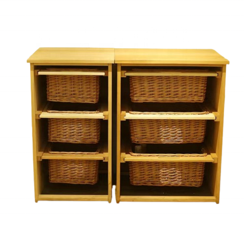 Factory Outlet Handmade Woven Wicker kitchen cabinet vegetable basket plate drawers sliding basket for kitchen storage