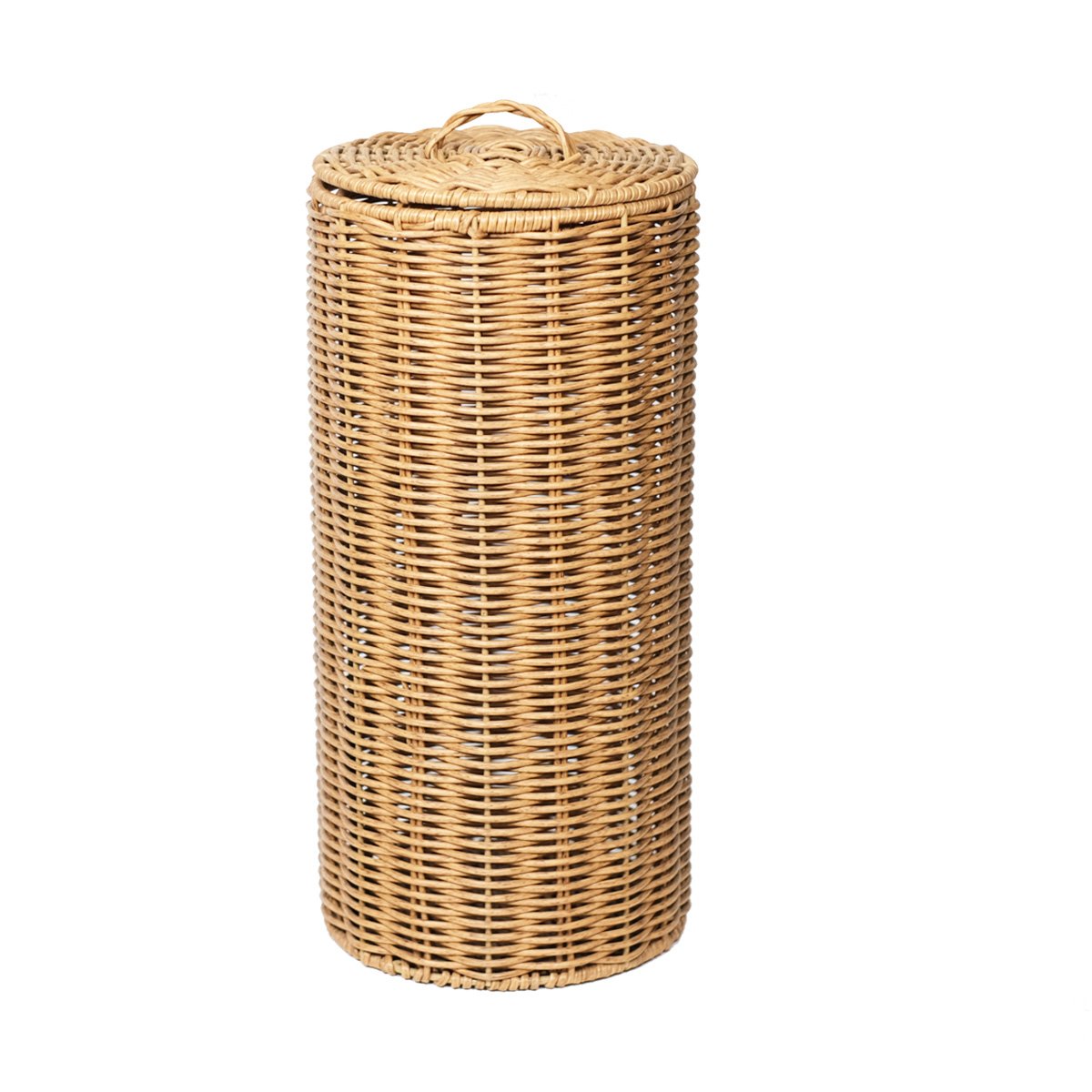 Handmade Metal PE Woven Plastic Rattan Basket on Wheels Rope Storage Basket for Food Laundry Handwoven Wicker Rattern Basket