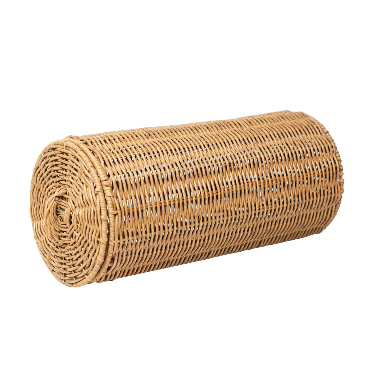 Handmade Metal PE Woven Plastic Rattan Basket on Wheels Rope Storage Basket for Food Laundry Handwoven Wicker Rattern Basket