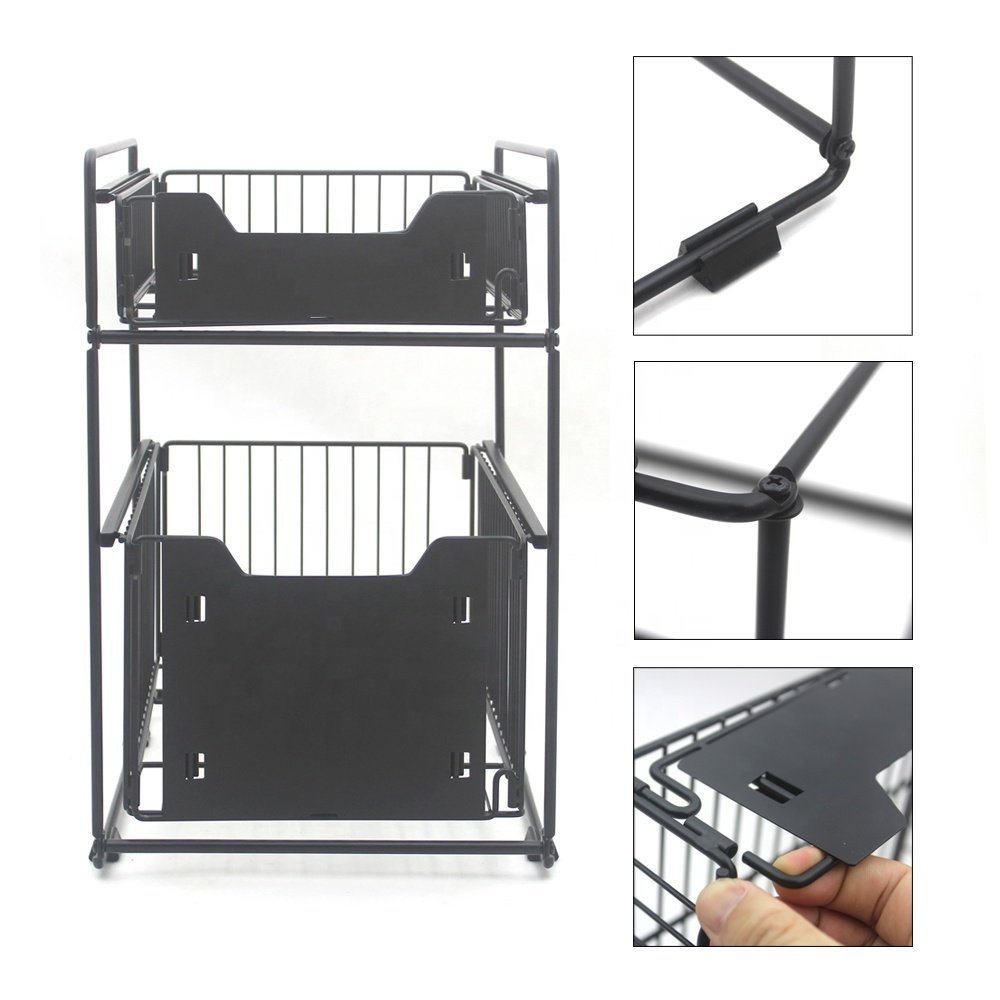 Metal storage basket kitchen storage baskets