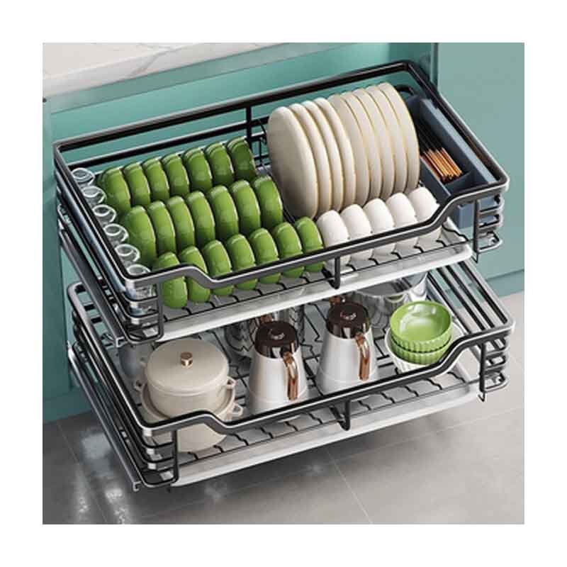 Kitchen Pantry Cabinet Pull Out Pots Plate Drawer Organizer Shelves Sliding Out Kitchen Storage Wire Basket for Kitchen Cabinets