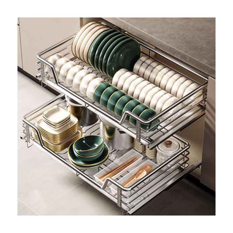 Kitchen Pantry Cabinet Pull Out Pots Plate Drawer Organizer Shelves Sliding Out Kitchen Storage Wire Basket for Kitchen Cabinets