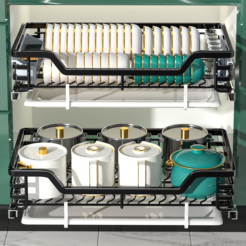 Kitchen Pantry Cabinet Pull Out Pots Plate Drawer Organizer Shelves Sliding Out Kitchen Storage Wire Basket for Kitchen Cabinets