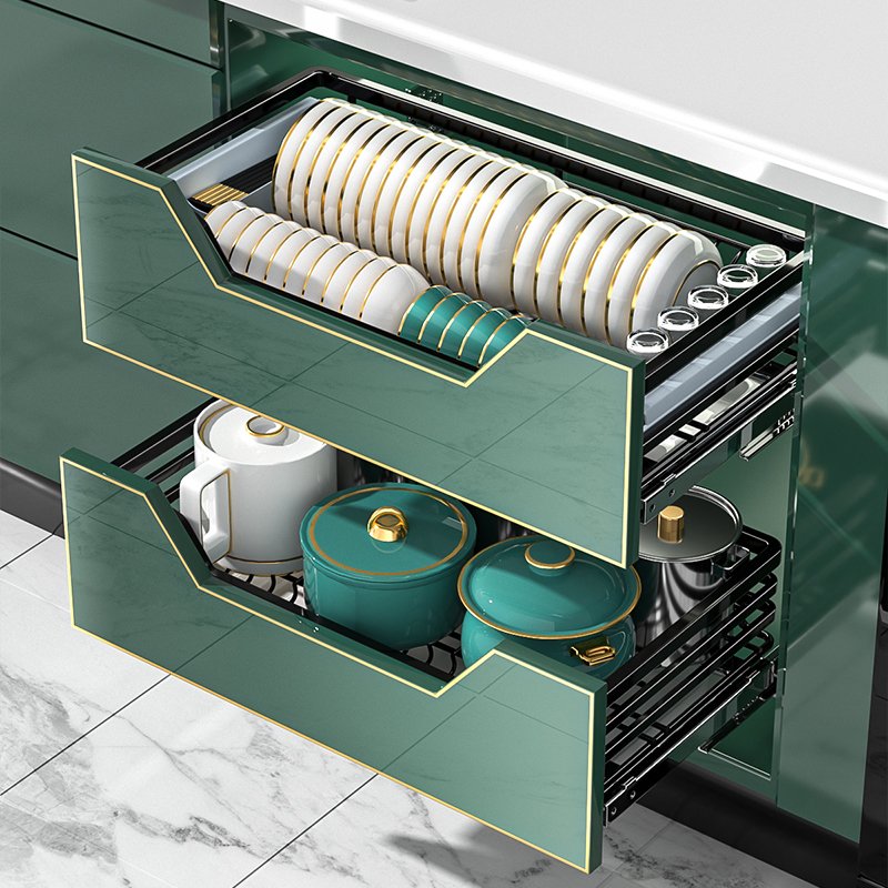 Kitchen Pantry Cabinet Pull Out Pots Plate Drawer Organizer Shelves Sliding Out Kitchen Storage Wire Basket for Kitchen Cabinets