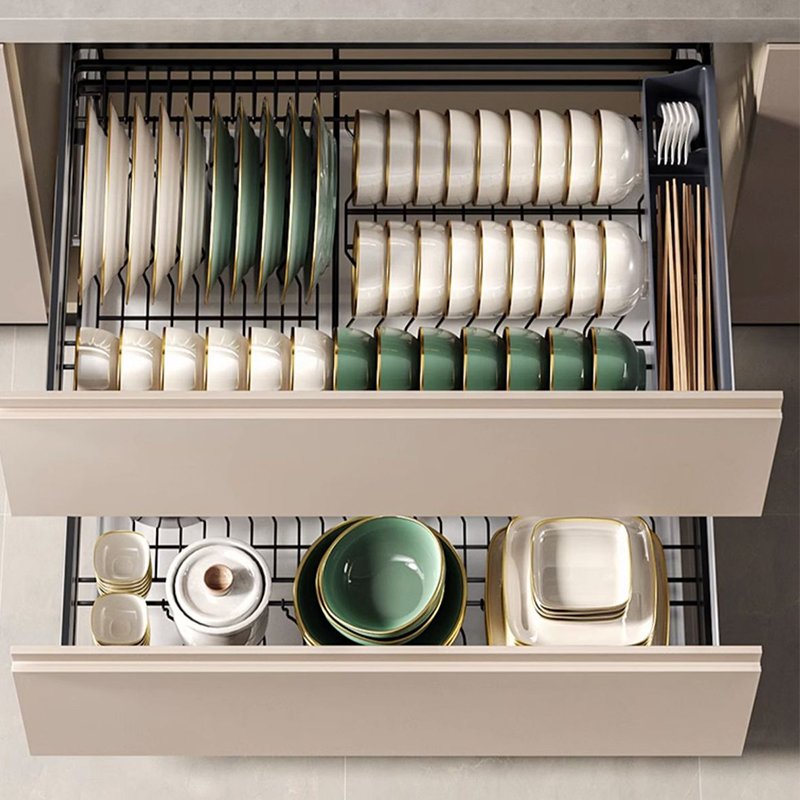 Kitchen Pantry Cabinet Pull Out Pots Plate Drawer Organizer Shelves Sliding Out Kitchen Storage Wire Basket for Kitchen Cabinets