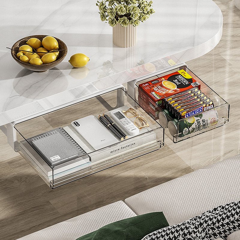 Stick hanging Under smooth Desktop Table Cabinet Cupboard Closet Wardrobe Self Adhesive Drawer type Tray Storage Organizer Box