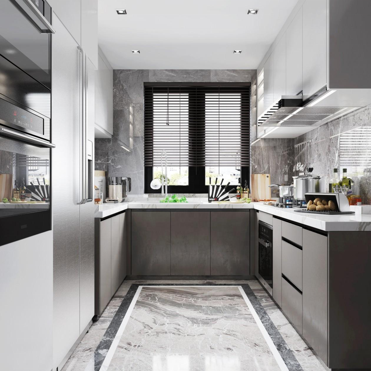 Ghana Latest Kitchen Best Design Countertop L Shape Hanging Kitchen Cabinet with Glass Door