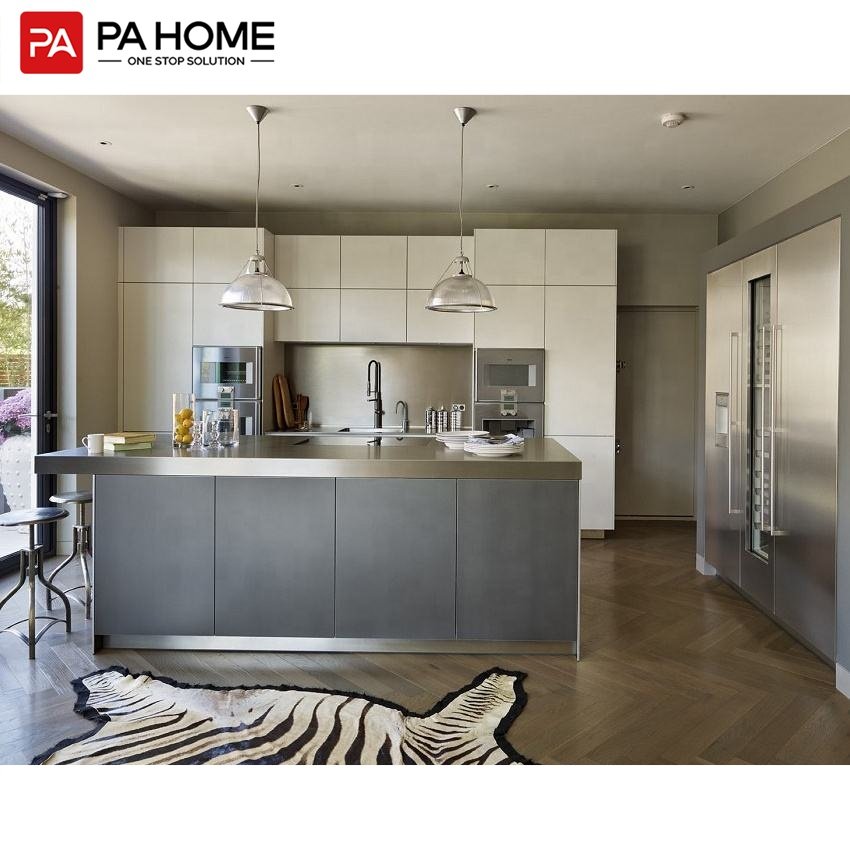 PA Italian island style modular modern high gloss kitchen cabinets