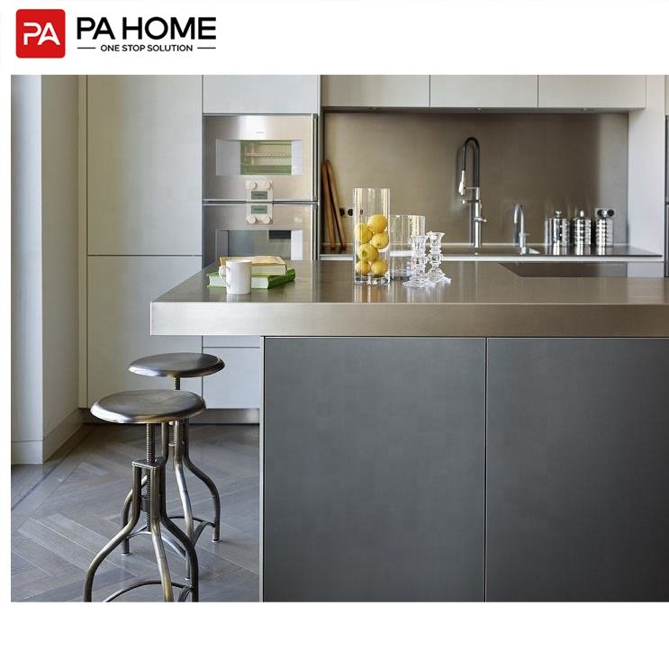 PA Italian island style modular modern high gloss kitchen cabinets