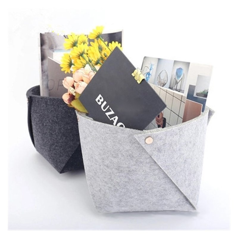 Factory Price Detachable Desktop Felt Storage Box Folding Toys Clothes Storage Bin Basket For Home Shelf Wholesale Organizer