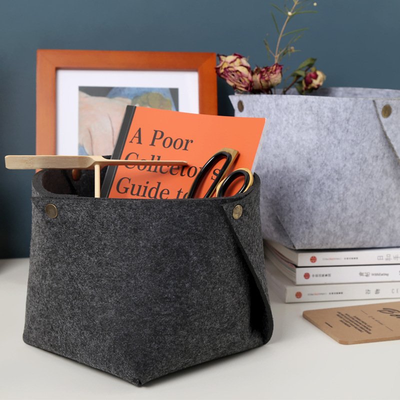 Factory Price Detachable Desktop Felt Storage Box Folding Toys Clothes Storage Bin Basket For Home Shelf Wholesale Organizer