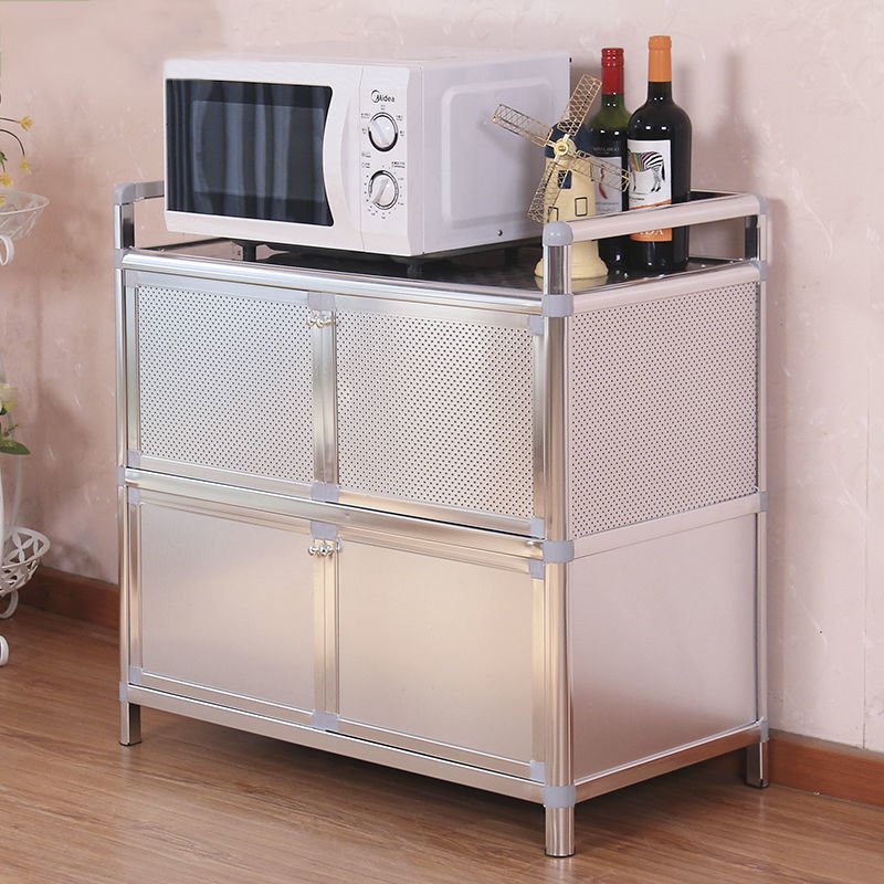 Aluminum alloy storage cabinet stainless steel cupboard household kitchen storage cabinet