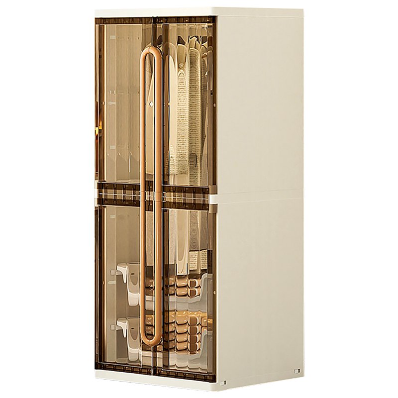 Luxury Contemporary Style Plastic Wardrobe with Storage Drawers, Fashionable Wardrobe