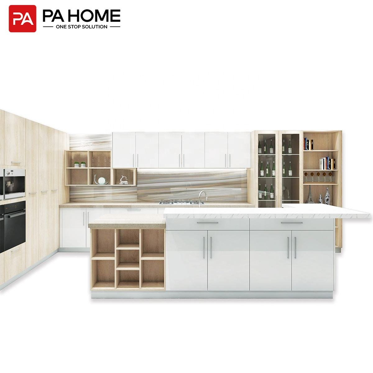 PA white lacquer assemble modular modern kitchen furniture