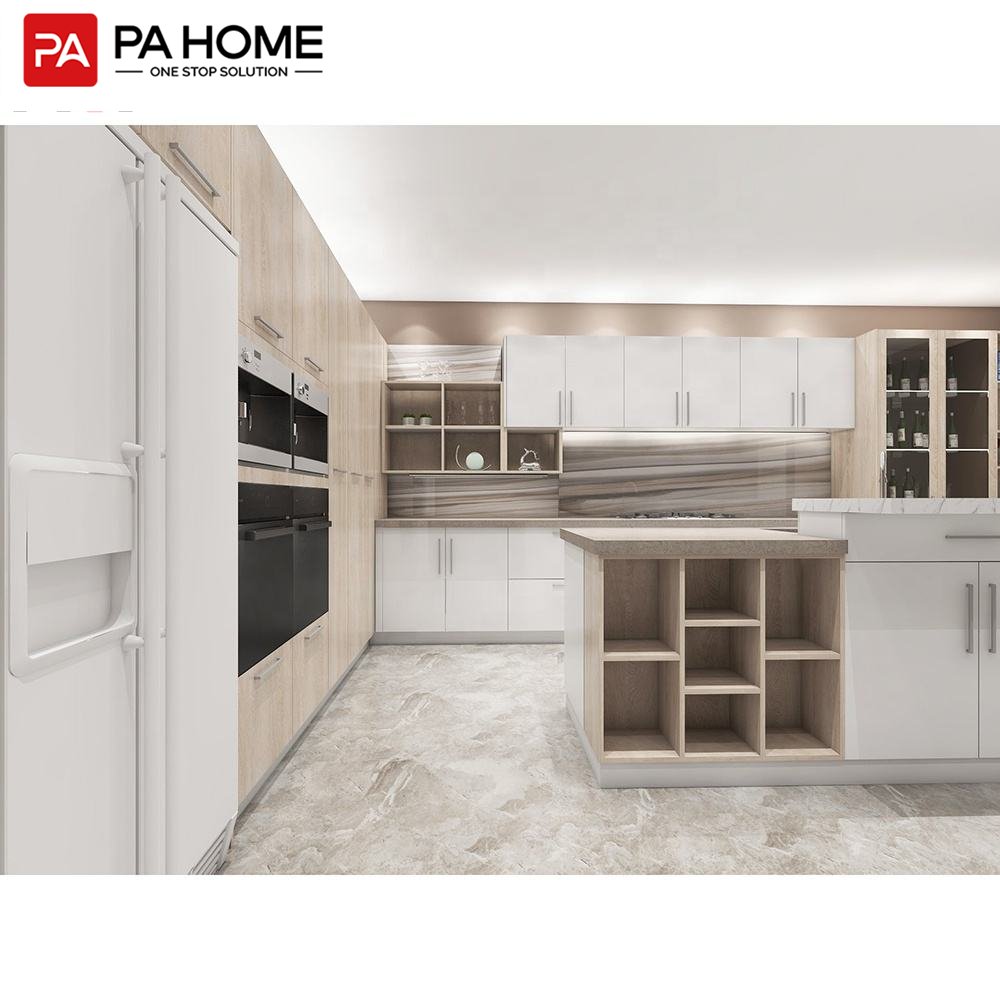 PA white lacquer assemble modular modern kitchen furniture