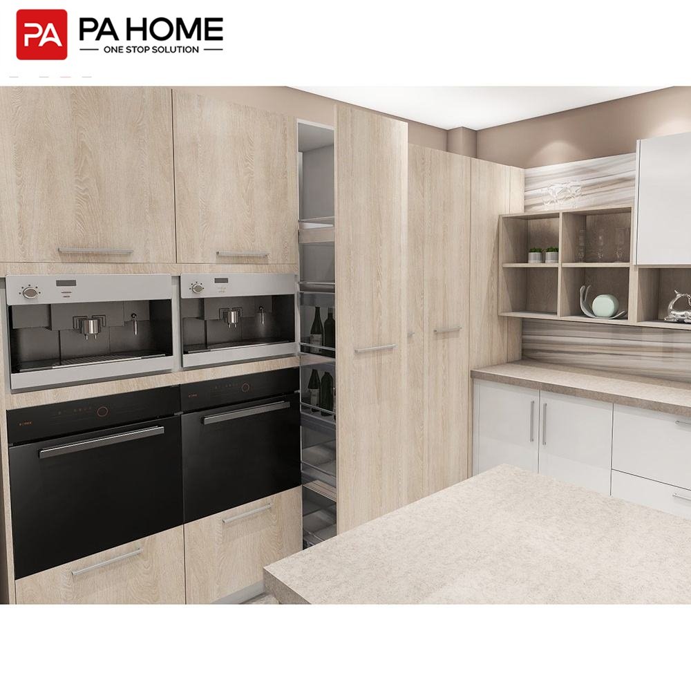 PA white lacquer assemble modular modern kitchen furniture