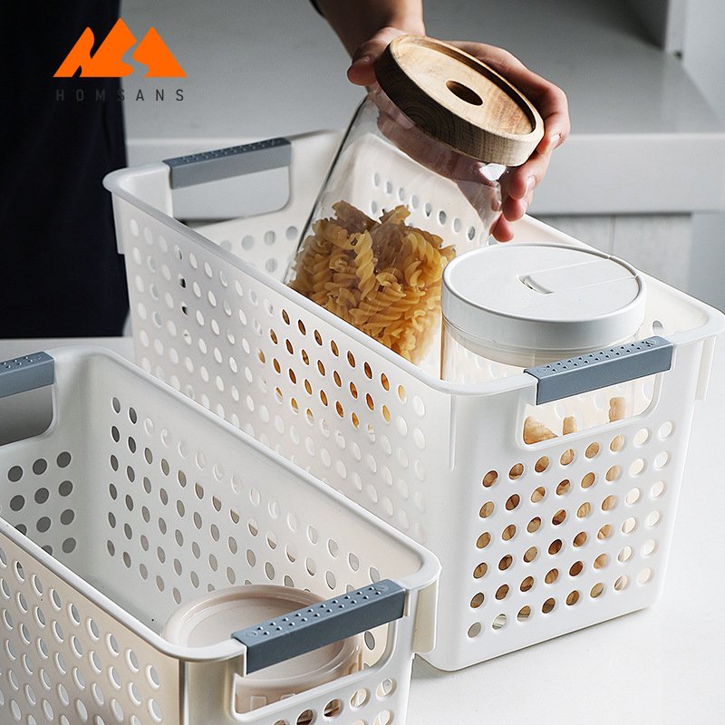 Wholesale kitchen pp plastic mesh storage baskets stand organizer