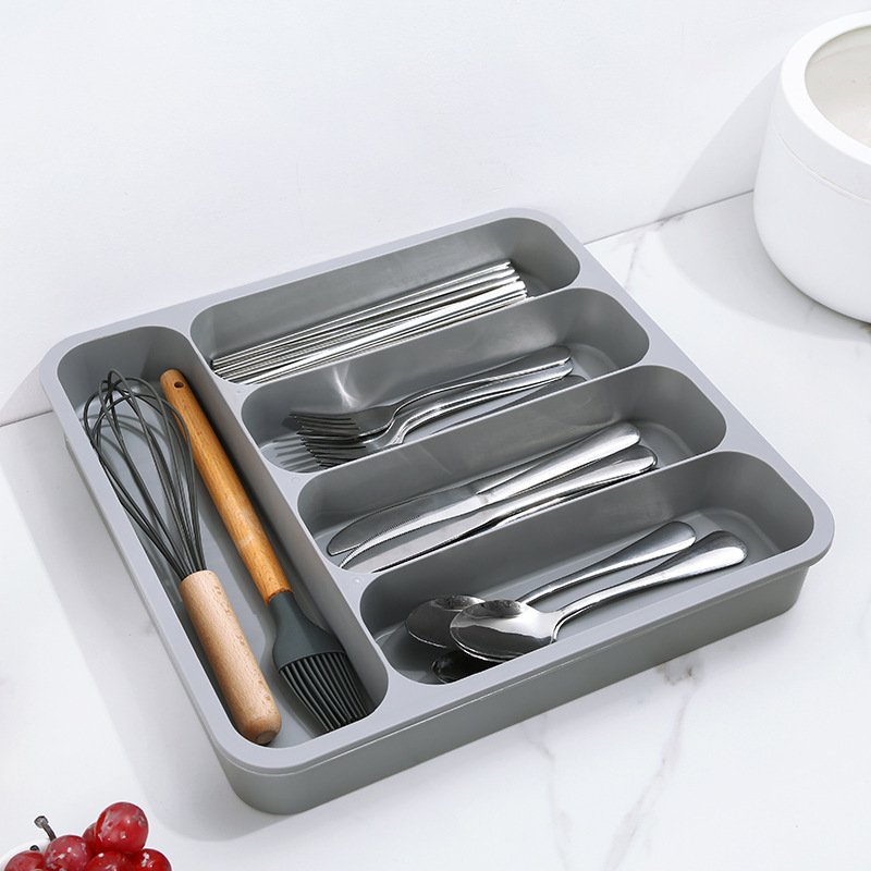 Five compartments kitchen drawer tableware organizer Compartments organizer knife fork and chopsticks organizer retractable type