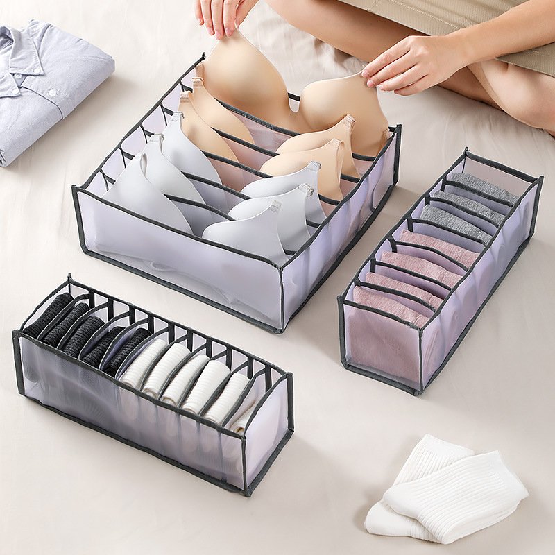 New Wardrobe Closet Drawer Organizers Foldable Washable Non Woven Fabric Socks Bra Underwear Lingerie Storage Box