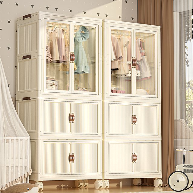 Rmier Foldable Baby Closet Drawer Storage Cabinet Household Baby Toy Door Easy Storage Locker