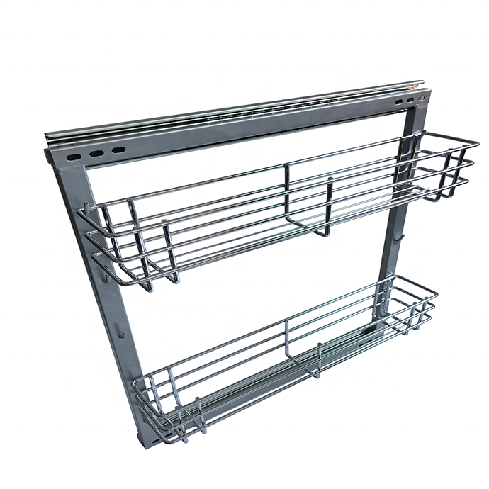 150mm 200mm Wire Basket Side Pull Out Basket Spice Basket for Kitchen Simple Kitchen Storage Modern Kitchen Cabinets Accessories