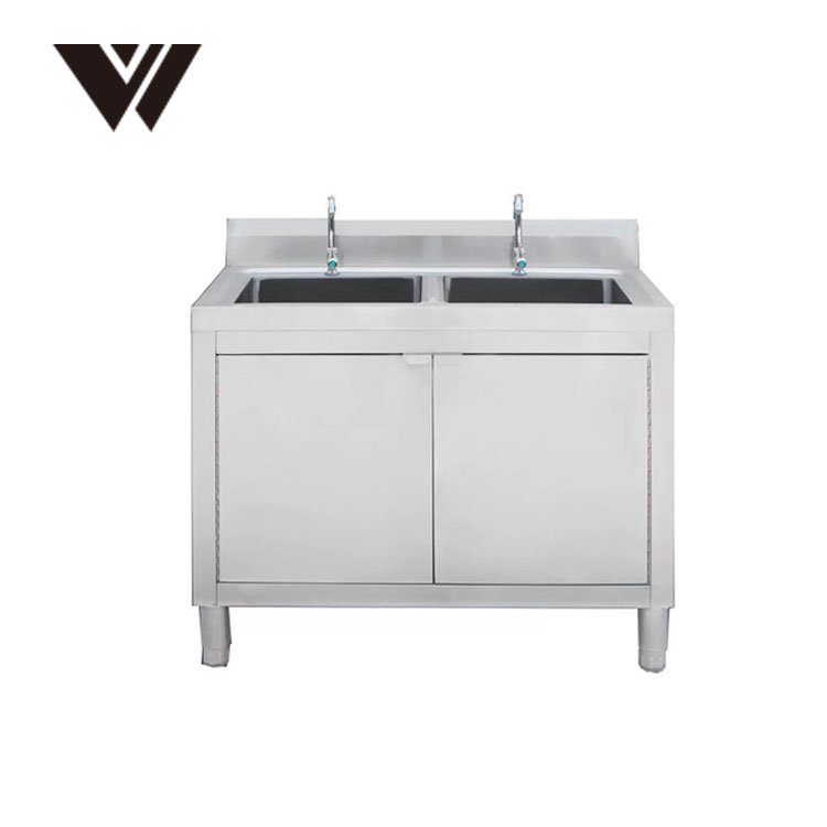 Commercial Restaurant Custom Size 304 Stainless Steel commercial Kitchen Sink Cabinet