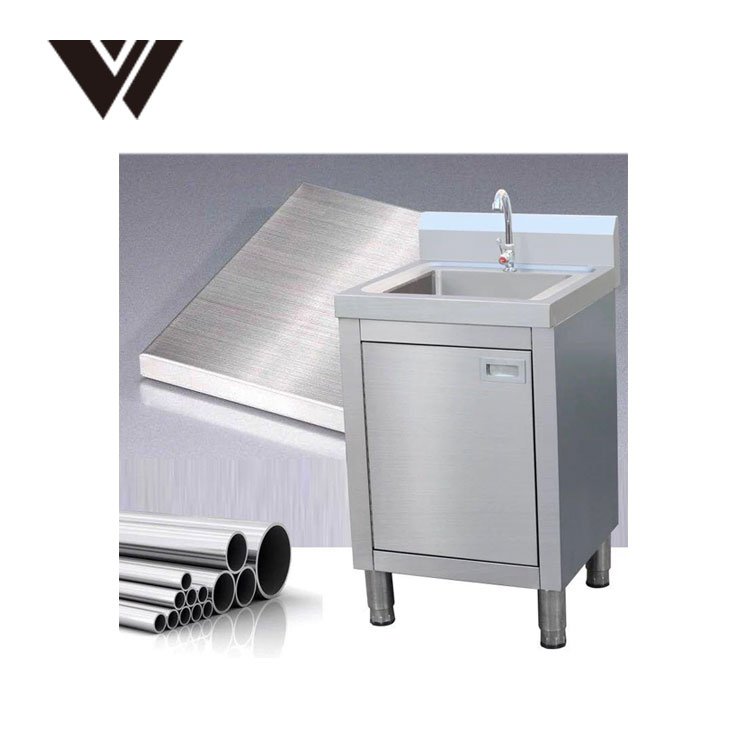 Commercial Restaurant Custom Size 304 Stainless Steel commercial Kitchen Sink Cabinet