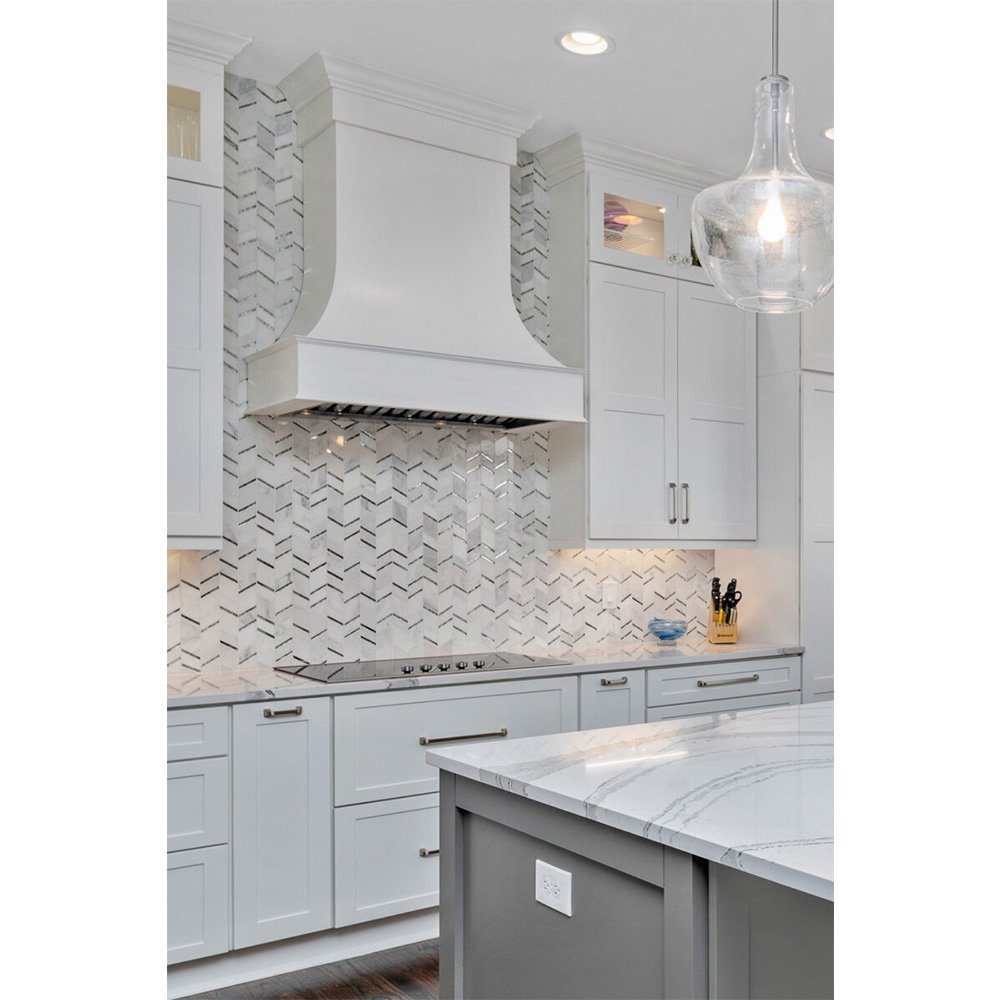 American White Shaker Design Kitchen Cabinets Solid Wood Luxury Ready To Assemble For Luxury Home Builder