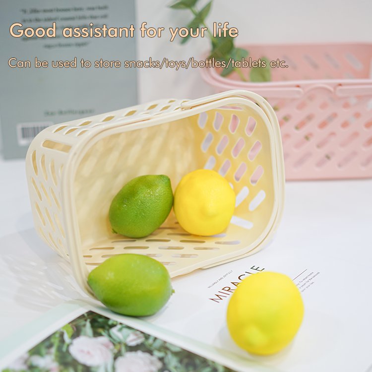 Hot Selling Eco-Friendly Plastic Portable wholesale multipurpose rectangle Plastic Durable Pp Hollow Storage Basket with handle