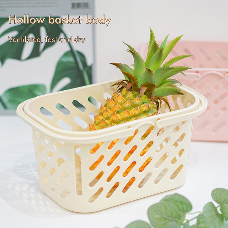 Hot Selling Eco-Friendly Plastic Portable wholesale multipurpose rectangle Plastic Durable Pp Hollow Storage Basket with handle