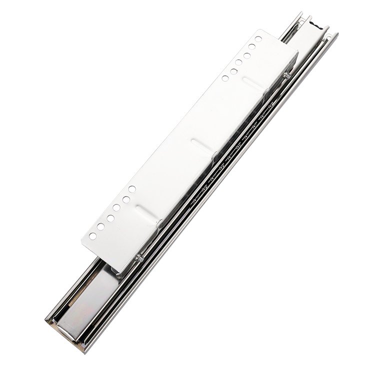 High Quality Full 3 Fold Damper Basket Telescopic Heavy Duty Hidden Bottom Mount Soft Closing Undermount Drawer Slide